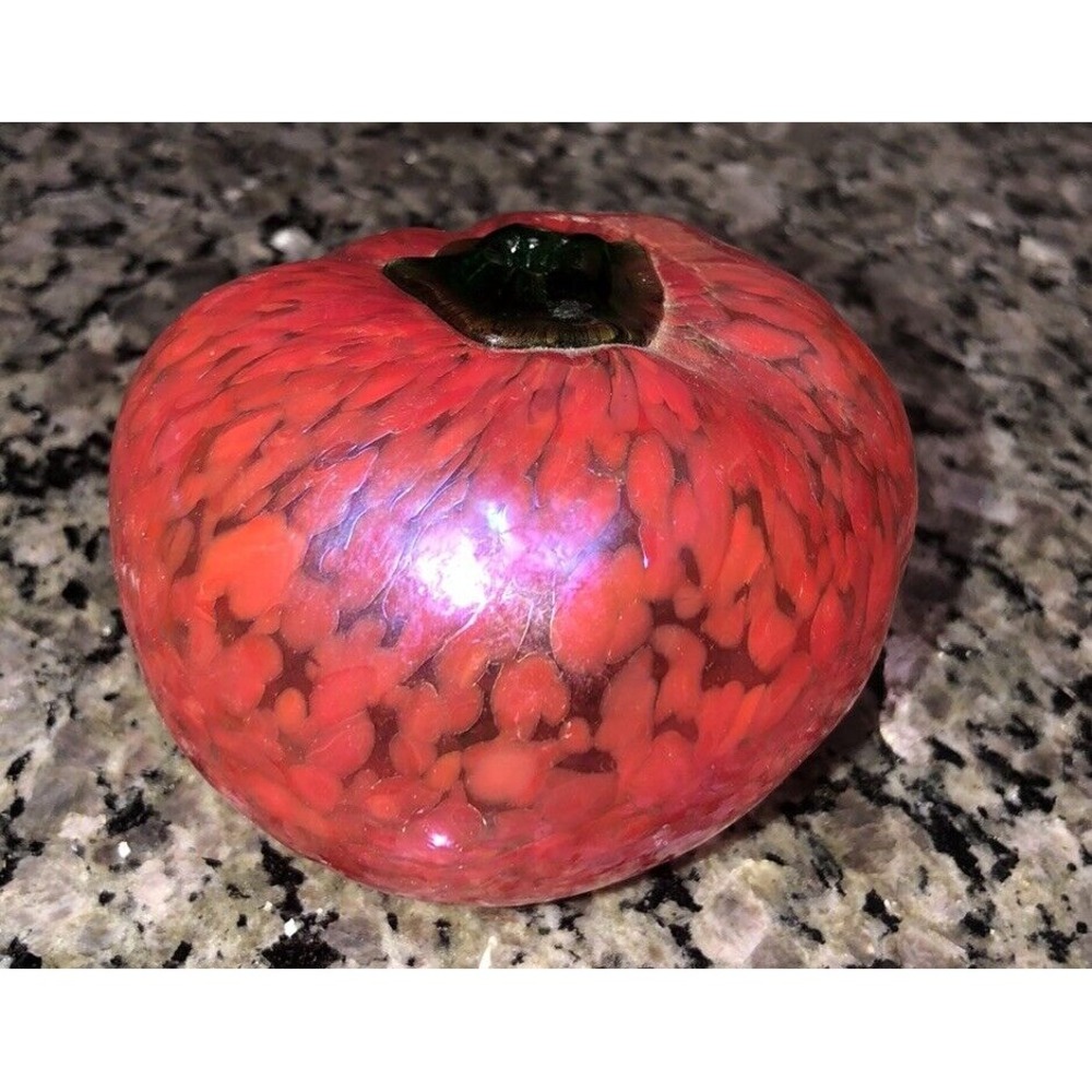 Vintage Murano Style Art Glass‎ Fruit Tomato 🍅 Iridescent Sheer